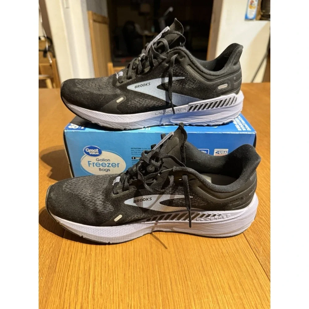 Brooks Launch GTS 11.5 Black Gray Running Walking Support Shoes Men